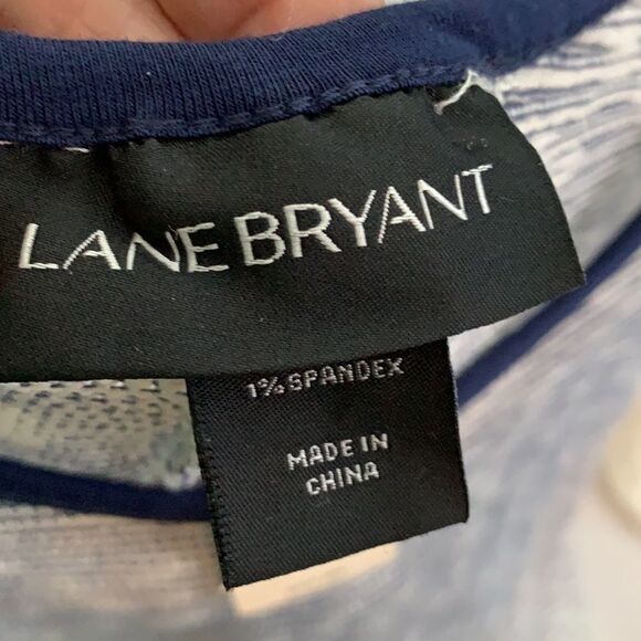 Lane Bryant size 14-16 navy and white dropshoulder knit top - Picture 5 of 9